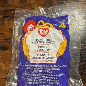 1999 McDonald's Ty Teenie Beanie Babies Spunky the Cocker Spaniel #4 Sealed